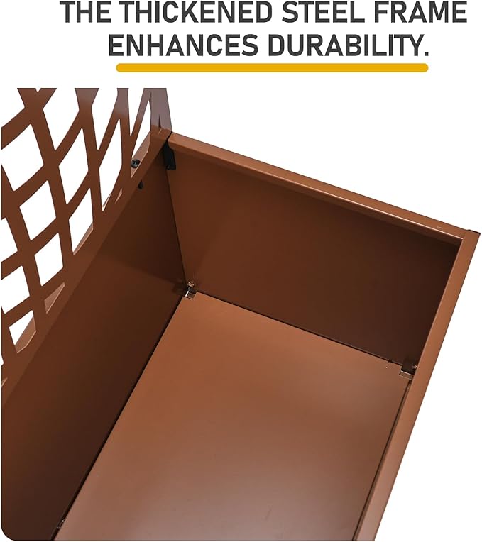 Metal Planter Box with Trellis70 Outdoor Raised Garden BedPrivacy Planters for Patio GardenPlanter Box with Drainage Holes for Climbing Plants