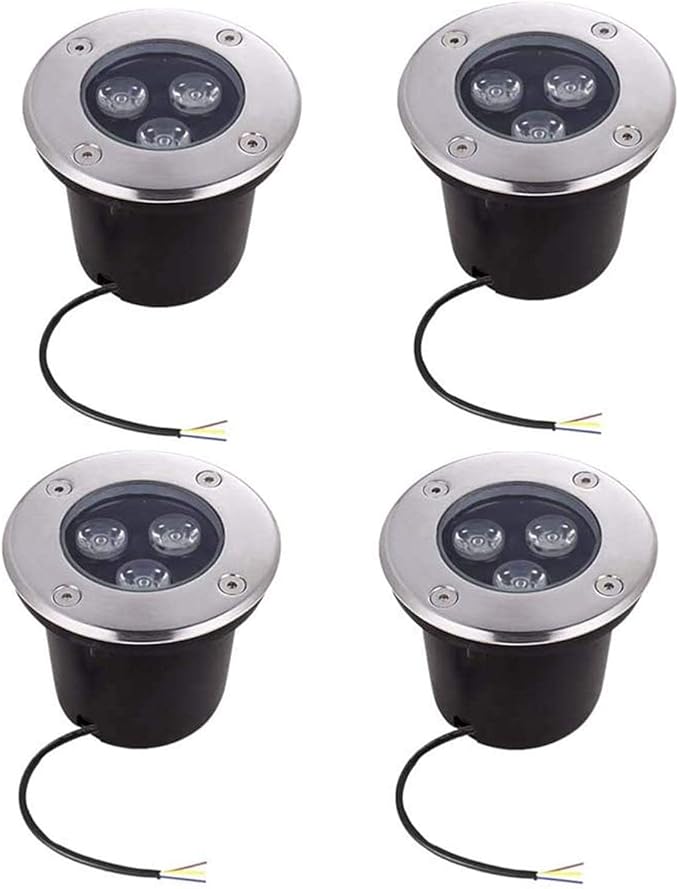 4PCS Underground Light LED 85-265V Landscape Lights IP67 Waterproof Path Light Underground Light LED Landscape In-ground Well Lights Decorative Spotlight Buried Lights