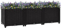 Rectangular Raised Garden Bed Black Polypropylene 47.2x15.7x15.0 in Durable Outdoor Planter Box for Patio Balcony Herbs
