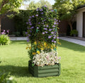 Garden BedGalvanized Planter BoxRaised Garden Bed with Cage for Climbing Vines