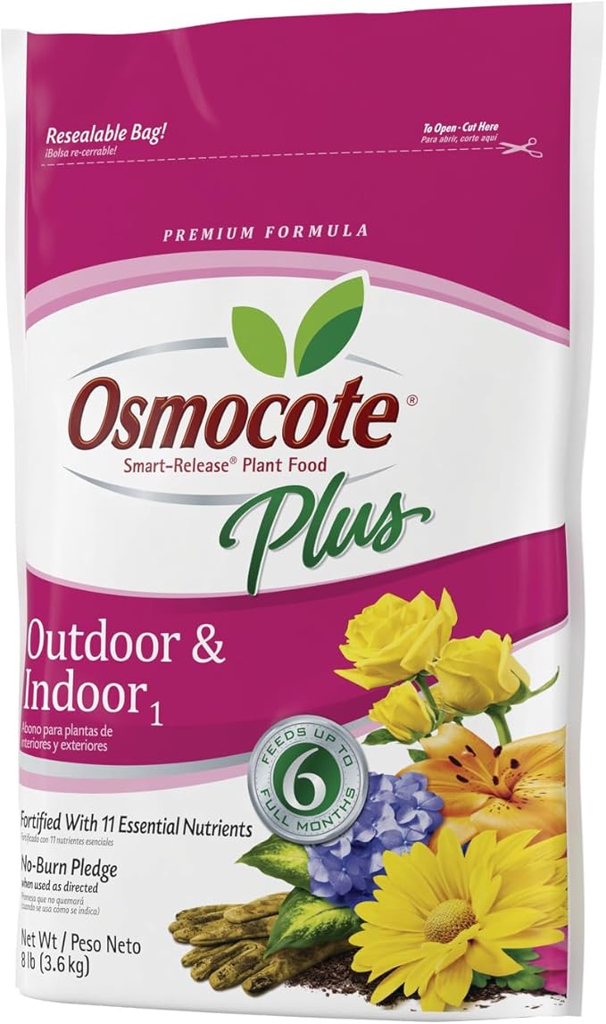 Osmocote Smart-Release Plant Food Plus Outdoor &amp Indoor1 - Granular Continuous Release Plant Fertilizer with 11 Essential Nutrients 8 lbs.