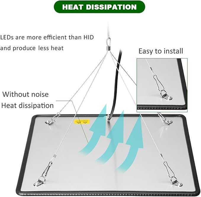 2PCS Upgraded 1000W LED Grow Lights Full Spectrum Dimmable Plant Grow Light for Greenhouse and Indoor Plant Veg and Flower GrowingBlack