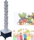 Vertical Farming Tower KitSoilless Cultivation Vertical Hydroponic Planting TowerHydroponic TowerHome/Garden/Farm/Greenhouse Vertical Tower Planters White-10-layer