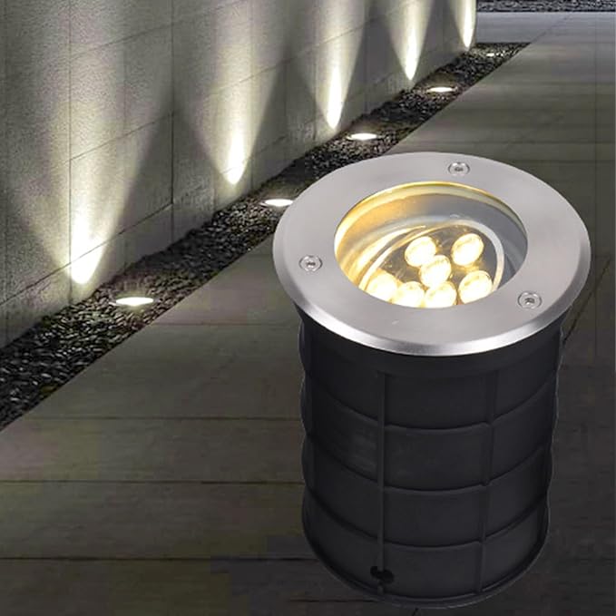 Adjustable Angle Underground Light Outdoor Ground Light AC85-110V IP65 Waterproof LED Buried Lights for Driveway Deck Patio Yard Step Garden Spotlight (Yellow 15w)