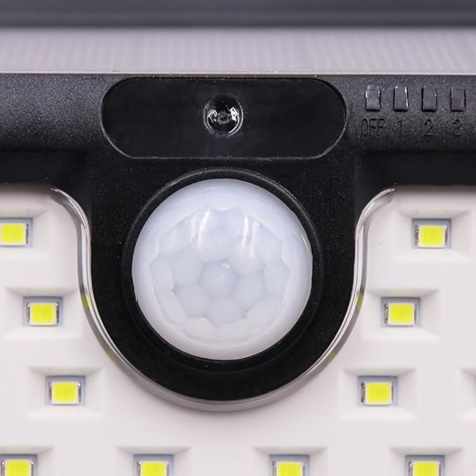 Solar Lights Spotlight 66 LEDs Solar Powered Night Light with Motion Sensor Detector Wireless Security Waterproof Wall Lights for Garage Patio Garden Driveway Backyard Path Pack of 1