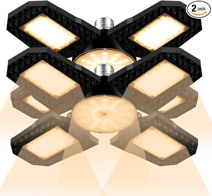 2Pack 200W Bendable LED Planting Fixtures E26/E27 Plug Indoor Cultivation Lamps 4 Flexible Panels Optimized Spectrum for Seed Germination Succulent Care &amp Flower Cultivation Growth Cabinet Ligh