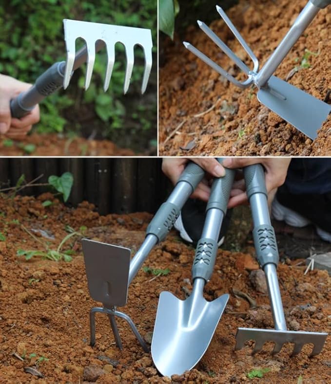 Garden Tool Set 3 Pack Heavy Duty Gardening Kit Ergonomic Handle Garden Hand Tools Outdoor Gardening Work Set