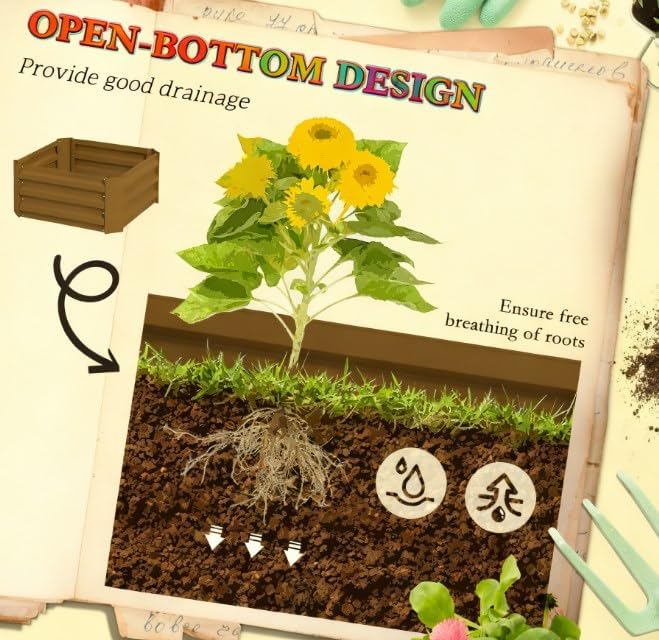 Garden BedRaised Garden BedGalvanized Planter Box with Cage for Climbing Vines