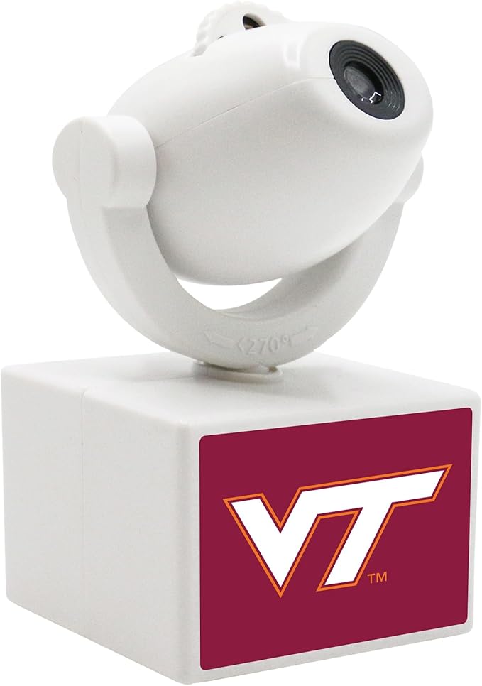 Sporticulture NCAA American Football VT Hokies - Adjustable Led Mini Spotlight Projector with 6 Team Logo Designs - Portable &amp Rechargeable Spotlight - Battery-Operated - 4.375” x 3.125”