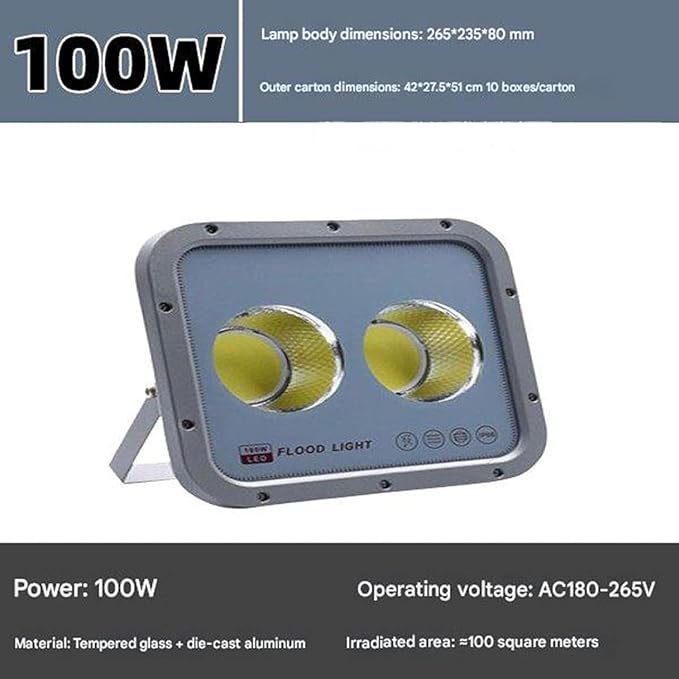 High-Power Outdoor Beam Spotlights50-600W LED Landscape Lights High Temperature Resistance IP65 Waterproof Fast Heat Dissipation Engineering Sites(Warm Light600W(180-265V))