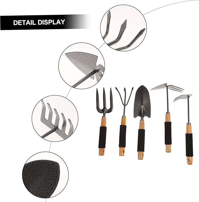 BESPORTBLE 1set Ergonomic Gardening Tools Set Shovel and Rake for Outdoor Use Compact Design Premium Handles for Planting and Soil Cultivation
