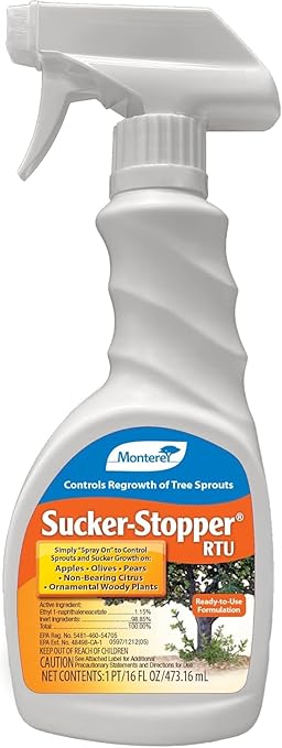 Monterey Sucker Stopper RTU Ready-to-Use Sprout Growth Regulator Controls Regrowth of Tree Sprouts 16 oz