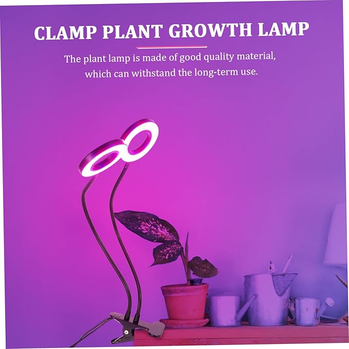 Dual Head LED Plant Growth Lamp for Indoor Use Powered with Clip Design for Enhancing Plant Growth Compact for Easy Setup and Mobility