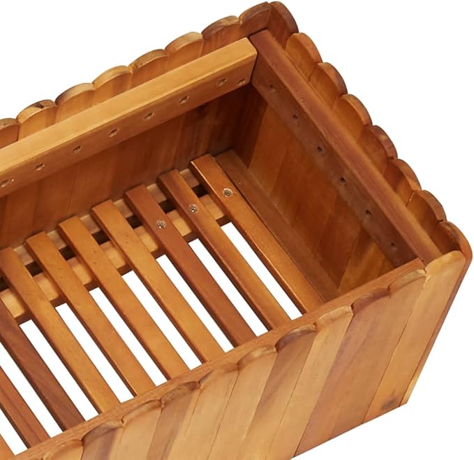 Garden Raised Bed 59x11.8x9.8 Solid Acacia Wood Elevated Planter Box Outdoor Raised Flower Bed for Vegetable Garden Patio and Flower Boxes