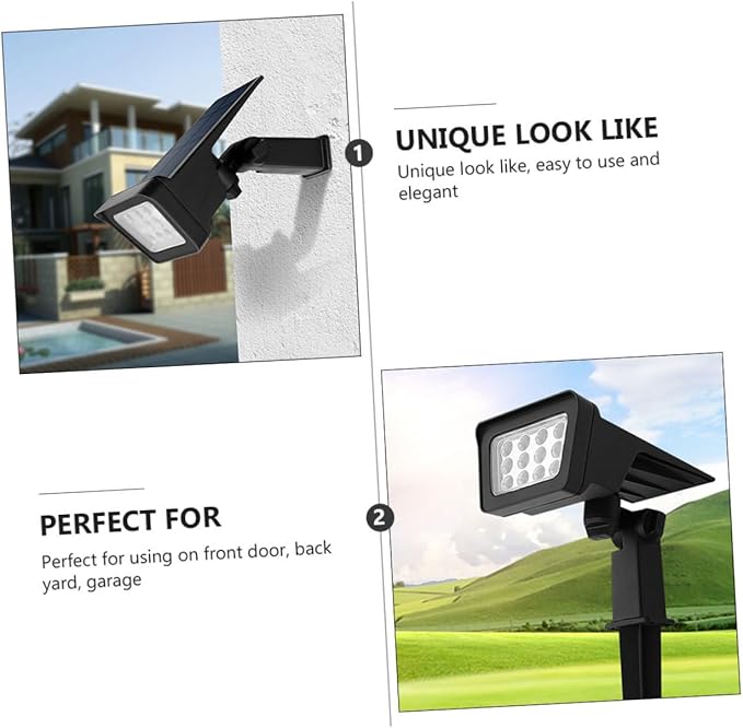 Homoyoyo Solar Powered Lawn Light Outdoor Lamp for Garden Pathway and Landscape Decoration Unique Design for Walkways Yards and Patios