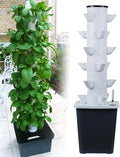 Hydroponics Tower Hydroponic Growing SystemHome Garden Farm Greenhouse Vertical Cultivation Towerfor Herbs Fruits and Vegetableswith Hydrating PumpAdapter-30holes