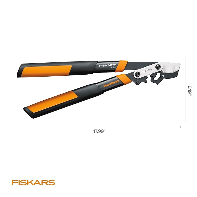 Fiskars 18-Inch Loppers for Tree Trimming Heavy Duty Sharp Bypass Steel Blade Tree Branch Cutter up to 1.5-Inch Diameter Cut Capacity PowerGear2 Technology Multiplies Power Hand Loppers