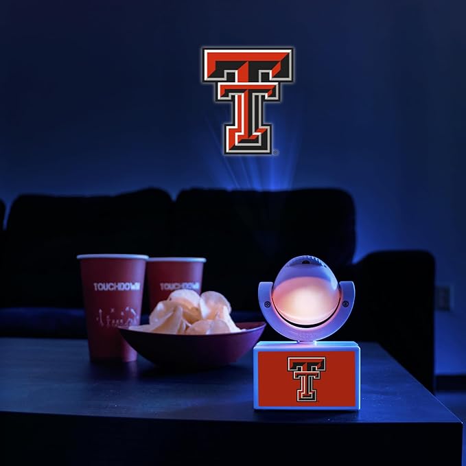 Sporticulture NCAA American Football Raiders - Adjustable Led Mini Spotlight Projector with 6 Team Logo Designs - Portable &amp Rechargeable Spotlight - Battery-Operated - 4.375” x 3.125”