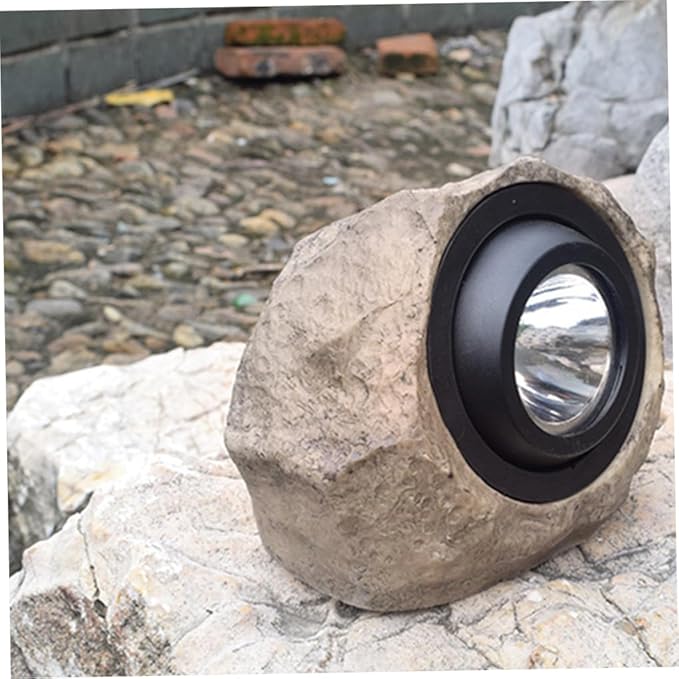 Stone Solar Lamp LED Solar Resin Lantern Lawn Light Rock Spotlight Waterproof Simulation Stone Lamp for Garden Outdoor