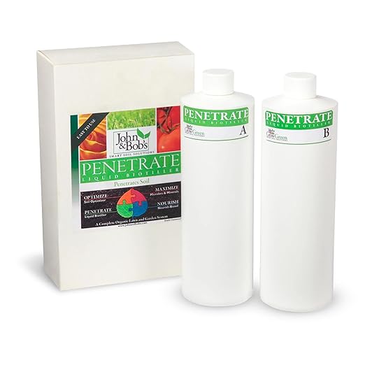 John&ampBob’s Penetrate Liquid Biotiller | Organic Clay Soil Treatment Break up Hard &amp Clay Soil 32oz. (4000 sq. ft.)
