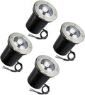 4PCS Ground Landscape Lights - 3W Outdoor Round Buried Lamp IP67 Waterproof Stainless Steel Recessed Spotlight Well Lights for Terrace Path Illuminate(White Light3W(12V))