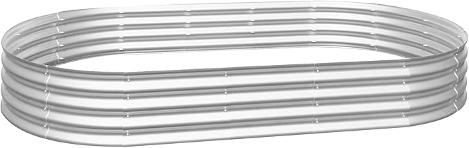 8x4x1ft Raised Garden Bed Kit - Heavy Duty Galvanized Metal Planter for Vegetables Flowers &amp Herbs Outdoor Rust-Resistant Easy Assembly