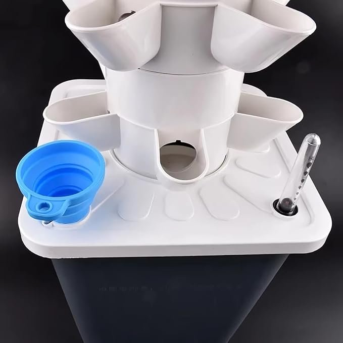 5-Layer Hydroponics Growing System Tower 25 Pods Home Garden Balcony Vertical Hydroponic Tower Planter Detachable for Growing Lettuce Tomato Strawberry