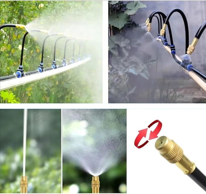 Automatic Drip Irrigation Kits 360° Curved Garden Irrigation Kit with Adjustable Nozzles Quick Installation Watering for Greenhouse Lawn Outdoor Plants(50m/164ft)