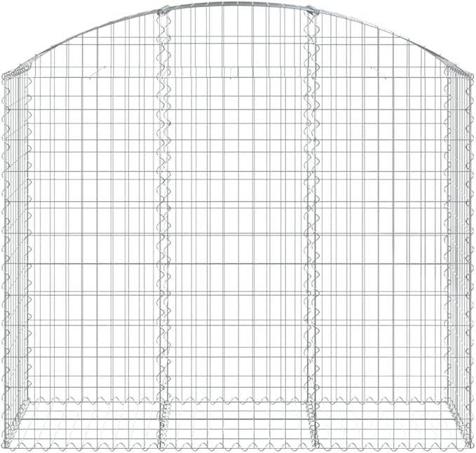 Gabion Basket Silver Galvanized Iron 59.1 x 19.7 x 55.1 inches Rectangular Metal Outdoor Planter for Retaining Walls Garden Beds Noise Reduction