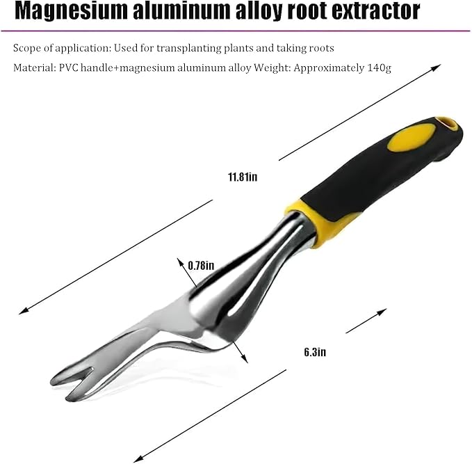 Garden Tool Set with Storage Bag 6-Piece Aluminum Alloy Hand Tools Ergonomic Handles Includes Trowel Pruner Cultivator Fork