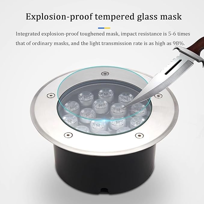 Ground LED Landscape Lamp - Outdoor Buried Lights IP67 IP67 Waterproof Embedded Landscape Garden Underground Light Outdoor LED Ground Spotlight for Driveway Deck Stai S