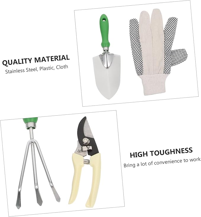 POPETPOP 11pcs Stainless Steel Planting Tool Set Garden Shovel Hand Gardening Gadgets Gardening Tool Belt Pockets