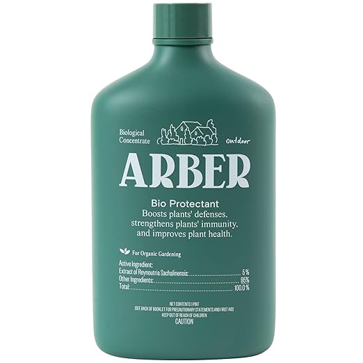 Arber Bio Protectant | Organic Outdoor Plant Fungicide and Root Stimulate Liquid Concentrate | Natural Bloom Boosting Growth Gardening Solution | Control Mildew Mold Spots | Make Over 16 Gallons