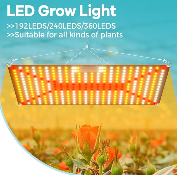 2 PCS 600W LED Full-Spectrum Plant Grow Lights Sunlight-Mimicking Illumination with Veg/Bloom Modes Dimmable Function 100-277V Universal Voltage US Plug Ideal for Indoor PlantingHydroponic Systems