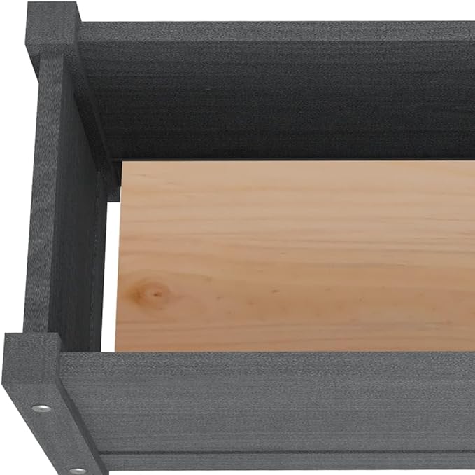 Raised Garden Beds 2 pcs Gray 59.1x12.2x12.2 Solid Pine Wood Planter Elevated Garden Box for Outdoor Plants Flower Beds Vegetable Garden