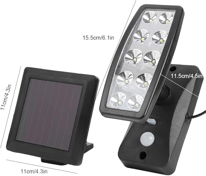 Flexible 10 LED Chips Solar Powered Induction Wall Spotlights for Outdoor Garden Corridor Wall Lights and Landscape Lighting