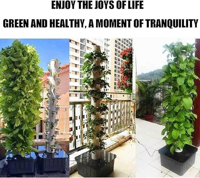 15 Layer 45 Hole Hydroponic Tower Kit Indoor Garden Kit Hydroponic Tower Planting Vertical Hydroponics Planting Fruits and Vegetables