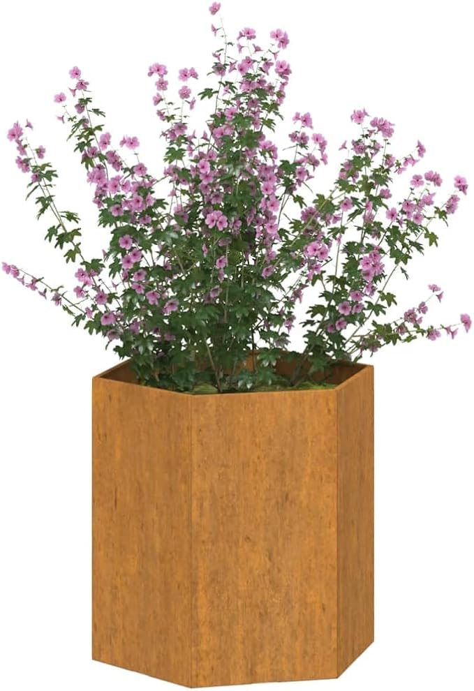 Planter RustyGardening AccessoriesModern DesignBackyard Raised BedsPatio Raised BedsHerb PlantersFreestanding Plantersfor BalconiesDecksPatiosVerandas15.7x15.7x17.7 Corten Steel