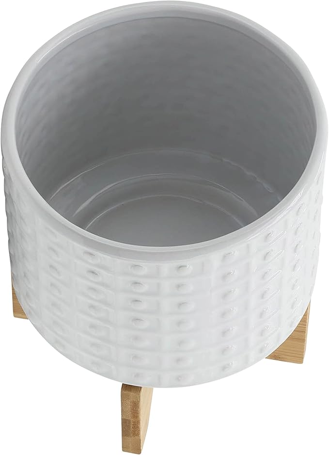 Generic 8 Dotted Planter W Stand White