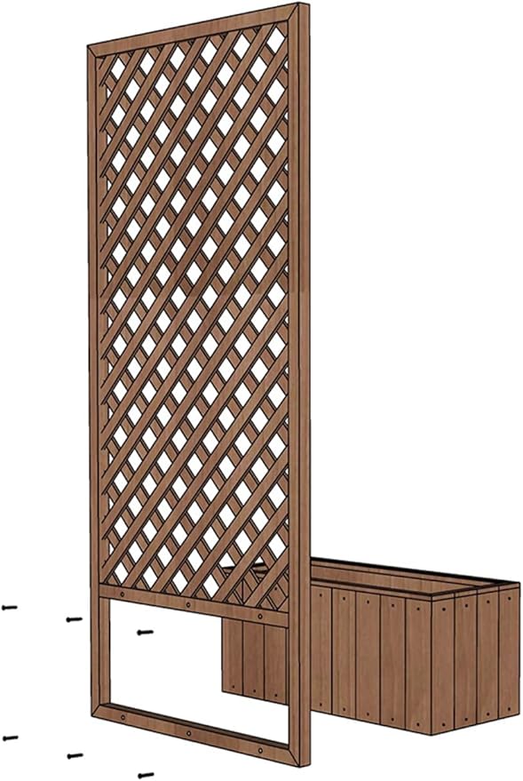 Wood Planter Raised Bed with Trellis Outdoor Natural Wooden Garden Bed Planter Box Kit for Vegetables Herbs Flowers Tomato and HerbsNatural60x35x120cm