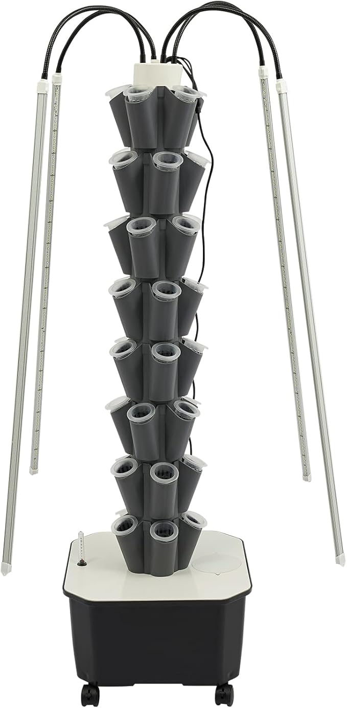 Hydroponic Growing System 40 Pods Smart Indoor Gardening System with LED Grow Light &amp Water Level Gauge Vertical Planter Germination Kit for Fruits Vegetables Herbs and Miniature Greens