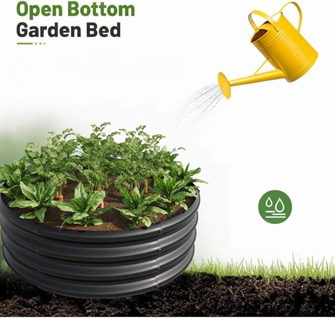 Heavy-Duty Galvanized Steel Raised Garden Bed for Vegetables Herbs Flowers and Succulents – Rust-Resistant Outdoor Planter Box (2PCS Black with 32.08x11.4 inches)