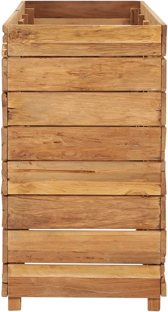 Elevated Garden Bed Planter Box | for Organic Herbs Vegetables Plants Flowers | Outdoor Planters Raised Bed 119.6x15.7x28.3 Recycled Teak and Steel [Lightning Shipping]