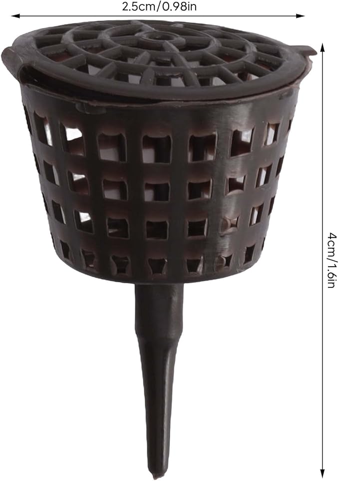 100PCS Bonsai Fertilizer Cups Plastic Fertilizer Mesh Basket with Lid Planting Fertilizer Net Pot Garden Nutrition Box Tools for Succulents and Orchids (Small Size with Lid)