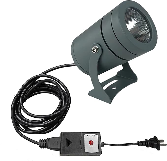 Kiven IP65 Waterproof LED Landscape Mini Up Down Ligh LED Decorative Spotlight Lamp with Plug-in Cord and Timer for Indoor Outdoor Yard Step Statue LED Lawn Light (10W Warm White)