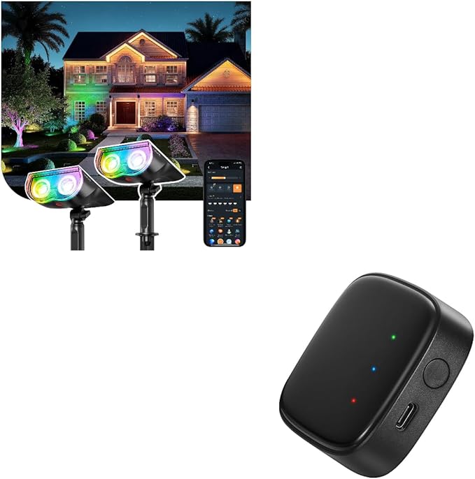 Linkind Smart Solar Spotlight SL5C Color Changing Landscape Lighting with Hub APP/Voice Control Solar Lights Outdoor IP67 Waterproof Spot Lights Outdoor for Yard Garden Pathway(2 Pack)