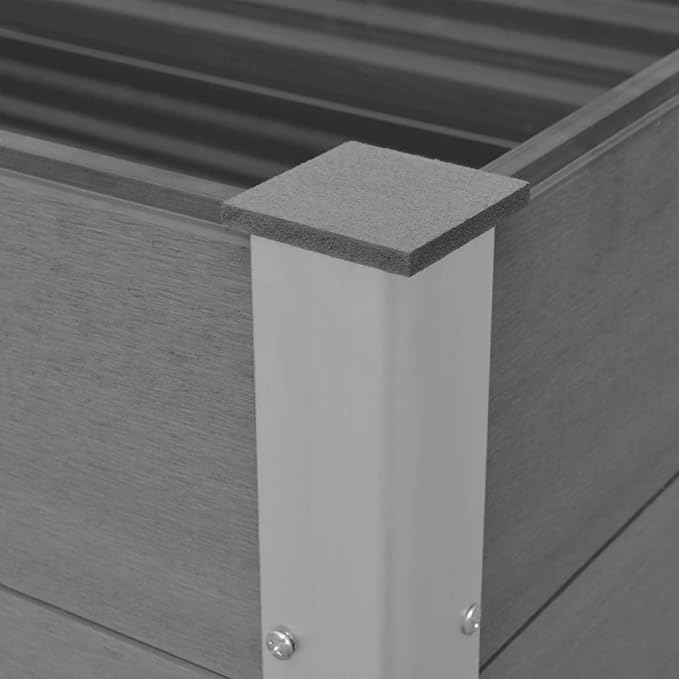 Garden Raised Bed Planter Raised Beds Raised Planter Box for Outdoor Plants Garden Beds WPC 59.1x39.4x35.8 Gray 150 x 100 x 91 cm