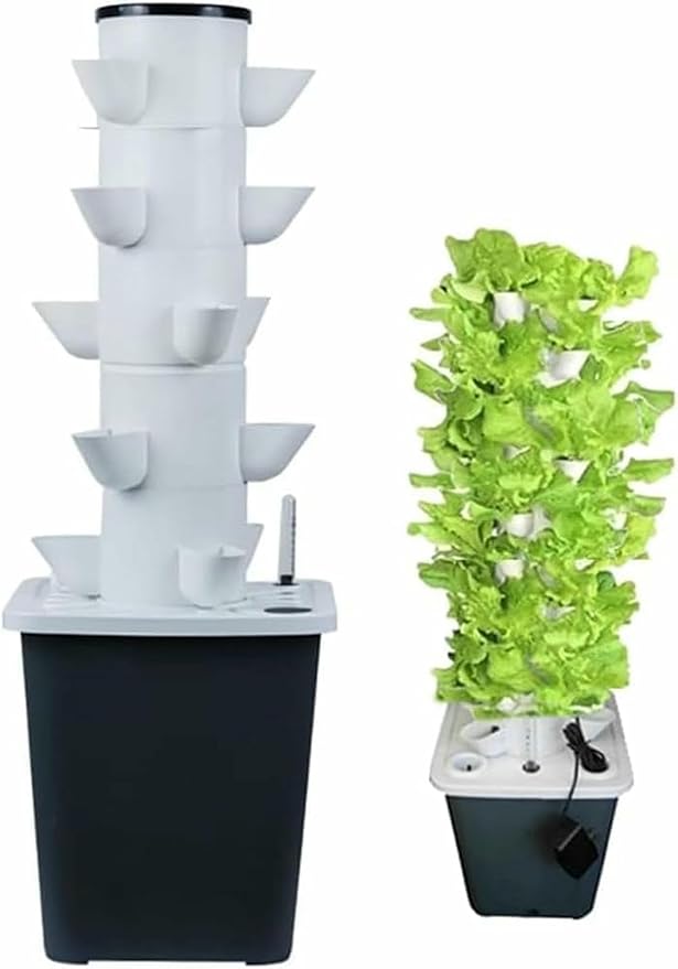 Garden Hydroponic Growing System Hydroponics Tower onics 15/20/25/30 Pods Grow Kit Aquaponics Planting System with Hydrating Pump Adapter Timer for s Fruits and