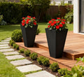 Tall Plant Pot2 Pack Outdoor Planter SetFlower Pots with Drainage Holesfor PorchEntrywayPatioYardGarden