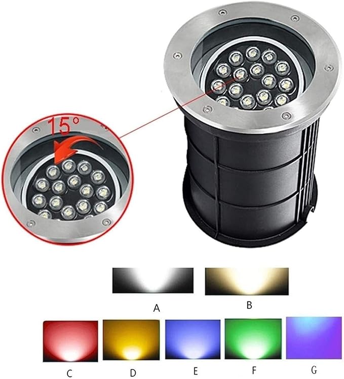 LED Garden Landscape Light - IP67 Waterproof Buried Lamp Gardens 85-265V Recessed Floor Light Adjustable Angle Underground Light High Brightness In Ground LED Lights(Yellow24w)